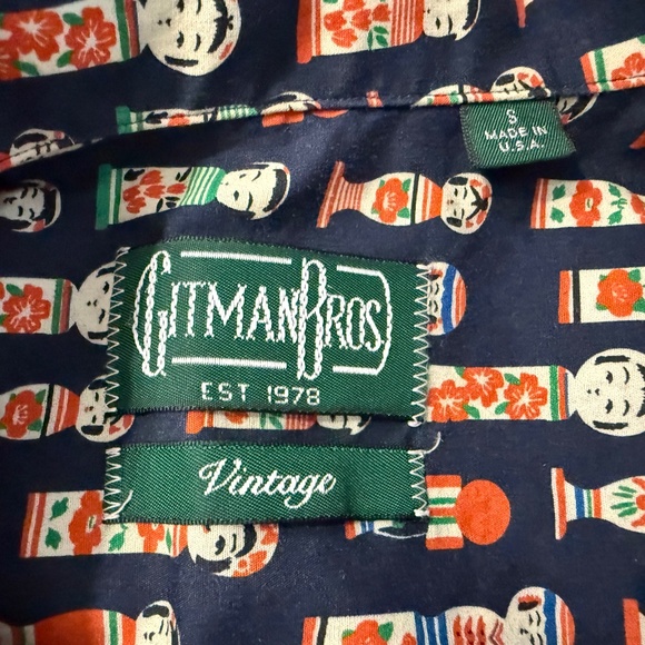 Gitman Bros. (Vintage) Kokeshi Doll Print Shirt – Men’s Small – Limited Edition - Picture 4 of 4